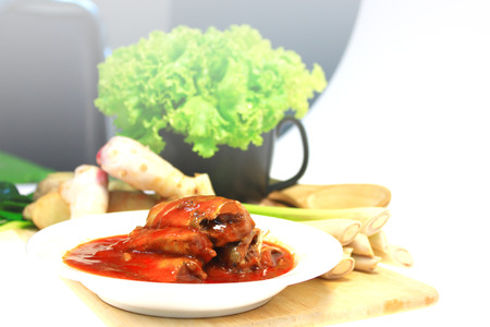 Spicy Sardines in tomato sauce canned fishの写真素材