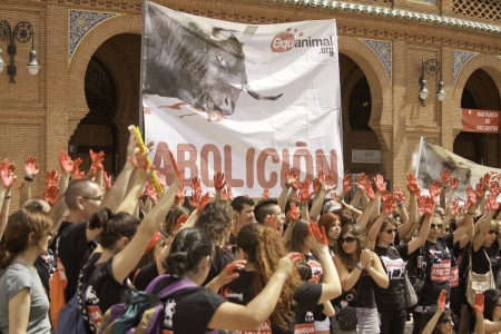 The Plaza de Toros de Las Ventas Protestのeditorial素材