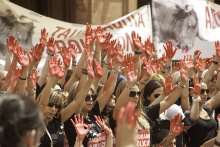 The Plaza de Toros de Las Ventas Protestのeditorial素材