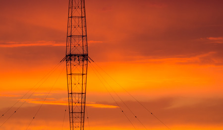 Radio Tower with sky background, Hungary, Szigetszentmiklosの写真素材