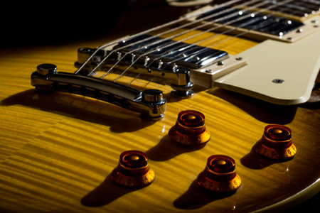 Electric guitar isolated on a black background