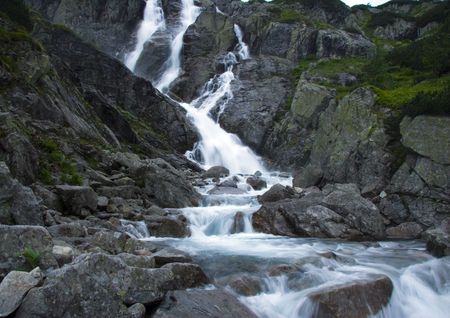 Mountain waterfallの写真素材