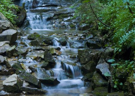 Mountain waterfallの写真素材