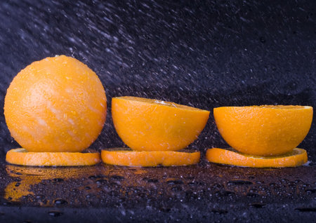 Orange in rain