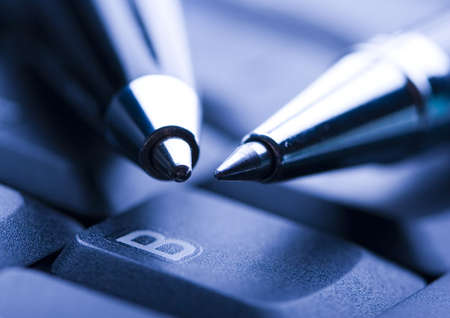 Laptop & Ballpointの写真素材
