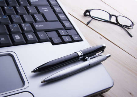 Laptop & Ballpointの写真素材