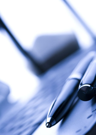 Laptop & Ballpointの写真素材