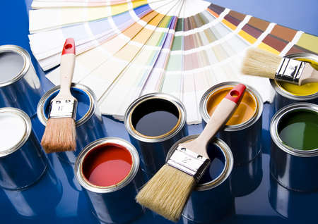 Paint brush and paintの写真素材