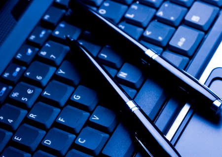 Laptop & Ballpointの写真素材