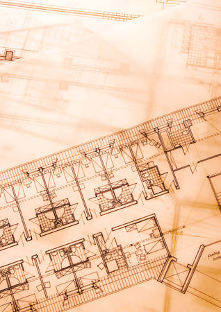 House blue print close up