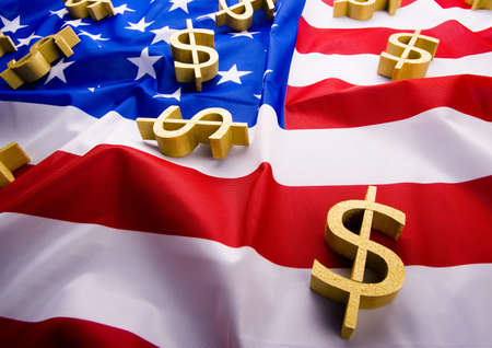 U.S.A flag Dollarの写真素材