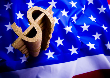 Dollars on the flag  