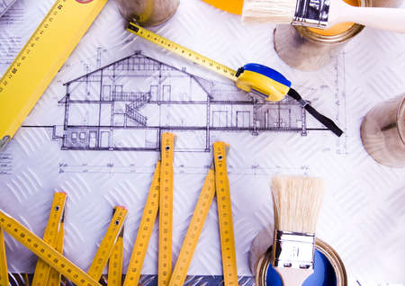 House plan blueprintsの写真素材