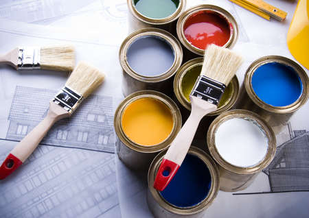 Color samples & Architecture plan の写真素材