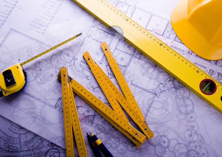 Close up of a blueprint