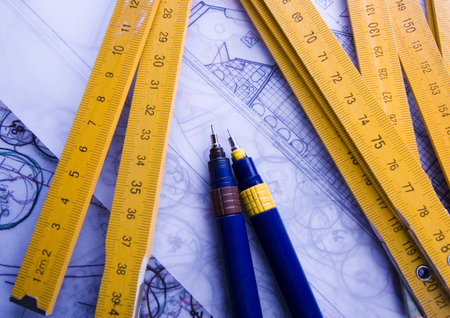 Close up of a blueprint