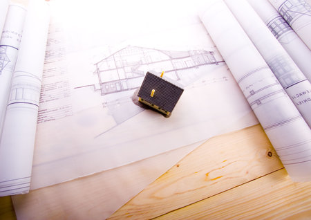 House blueprints close up