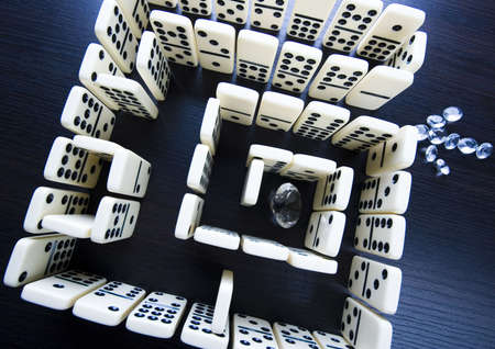 Labyrinth from dominoes & Diamond  の写真素材