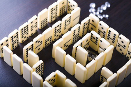 Gem at the and of domino labyrinthの写真素材