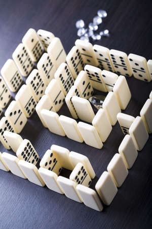 Labyrinth from dominoes & Diamond の写真素材
