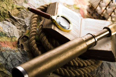 Old map with ship  の写真素材