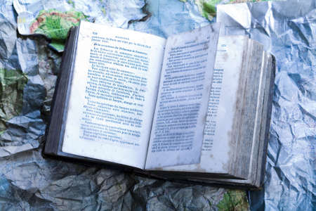 Old map background & Bookの写真素材