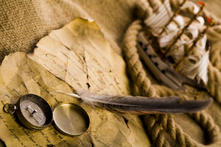 Ship and map の写真素材