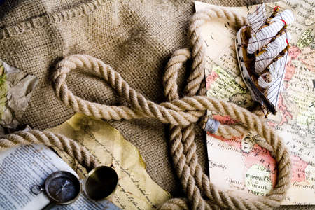 Old map with ship  の写真素材