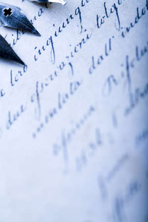 Old sheet of paper & Nibの写真素材