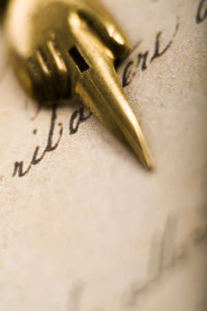 Nib on old paper   の写真素材