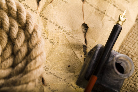 Ink & Old manuscript  の写真素材