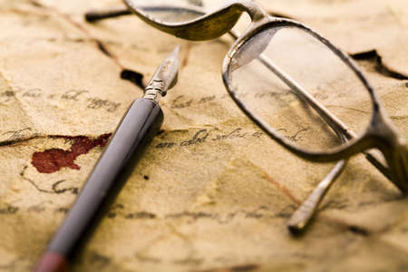 Paper background & penの写真素材