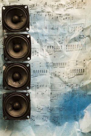 Music - speakers and notes の写真素材