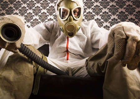 Madman & Gas Mask の写真素材