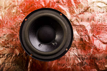 Speaker on old notesの写真素材