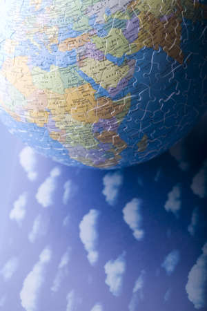 Globe made from puzzleの写真素材