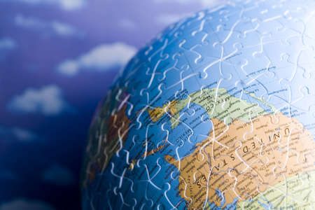 Planet earth from puzzleの写真素材