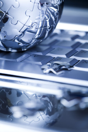 Globe and computerの写真素材