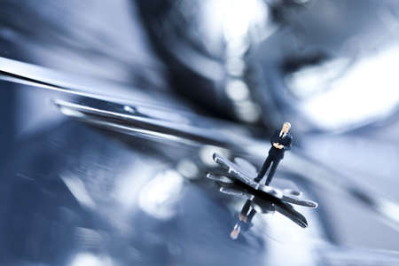 Puzzle and business manの写真素材