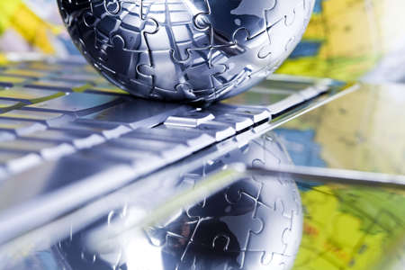 Chrome globeの写真素材