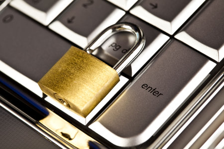 Padlock and notebook computer