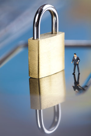 Chain and computerの写真素材