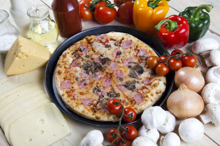 Tomato pizza and italian kitchenの写真素材