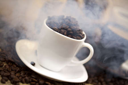 Caffee cup and beansの写真素材