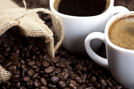 Caffee cup and beansの写真素材