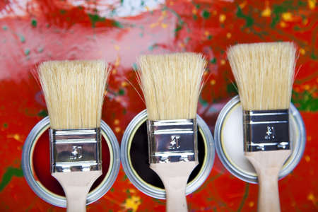 Paint and brushの写真素材