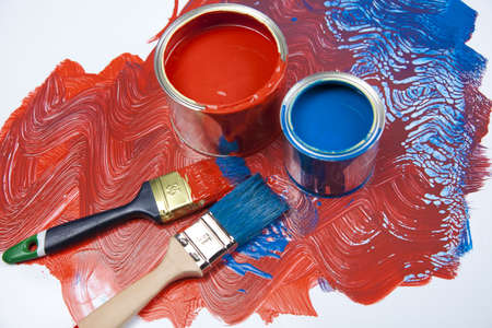 Paint and brushの写真素材