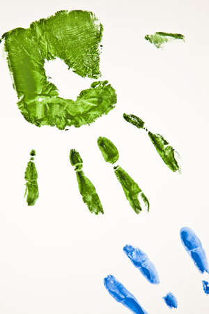 Multicolored hand printの写真素材