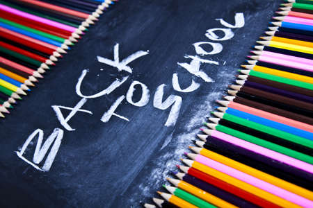 Writing on blackboard の写真素材