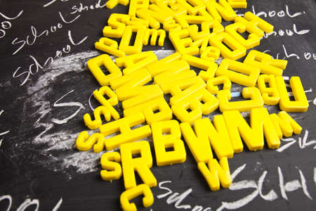 Learning alphabet at school の写真素材